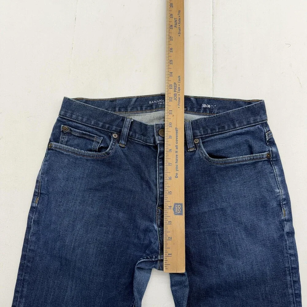 Banana Republic Traveler Jeans Mens 30x30 Blue Slim Straight Stretch Denim Pants